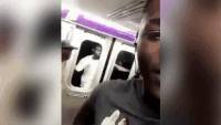 В Нью-Йорке пассажир метро прокатился снаружи поезда