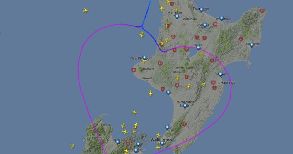 Новозеландский пилот "нарисовал" в небе гигантское сердце