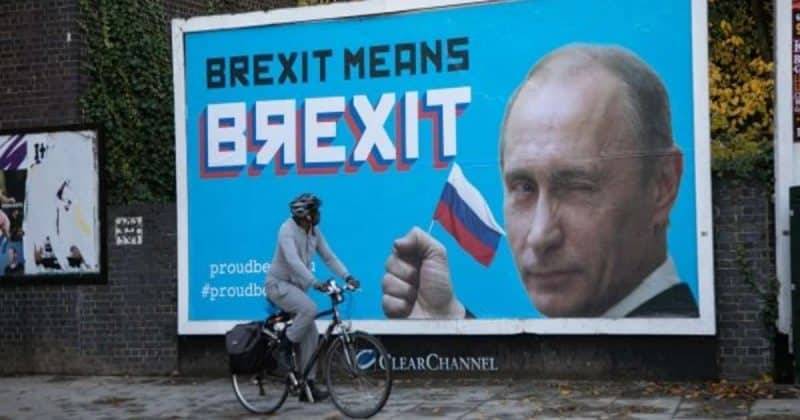 В Лондоне появились билборды с Путиным на тему Brexit с тайным подтекстом