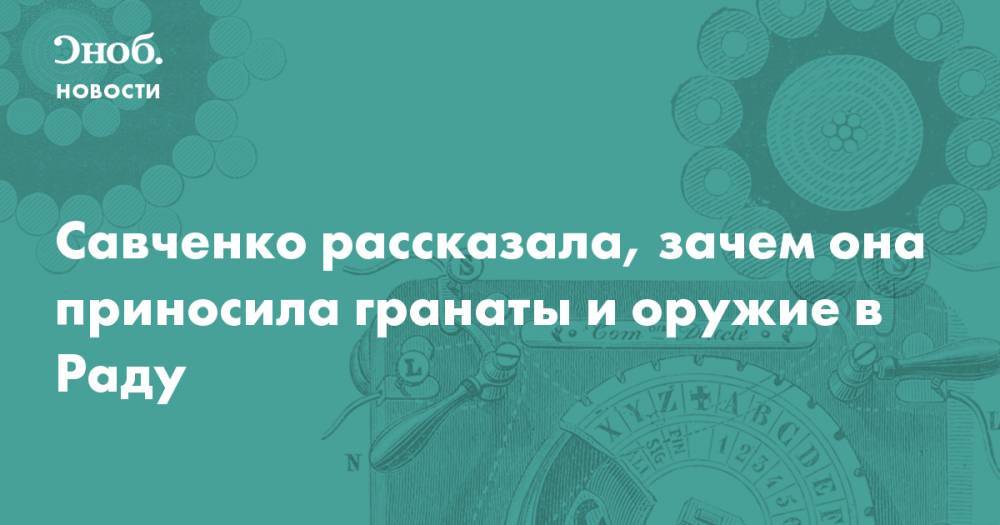 Савченко рассказала, зачем она приносила гранаты и оружие в Раду