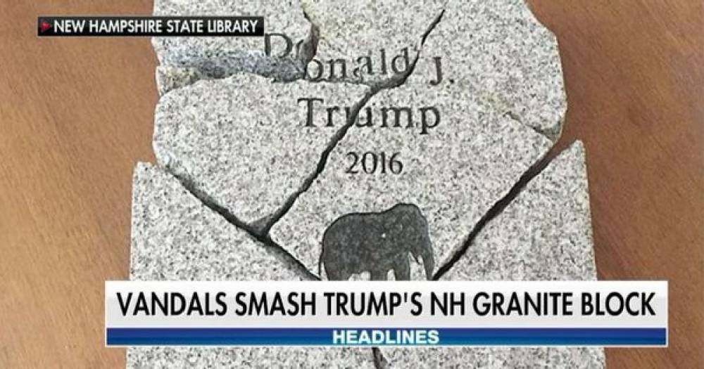 Неизвестные разбили победный монумент Трампа в Нью-Гемпшире