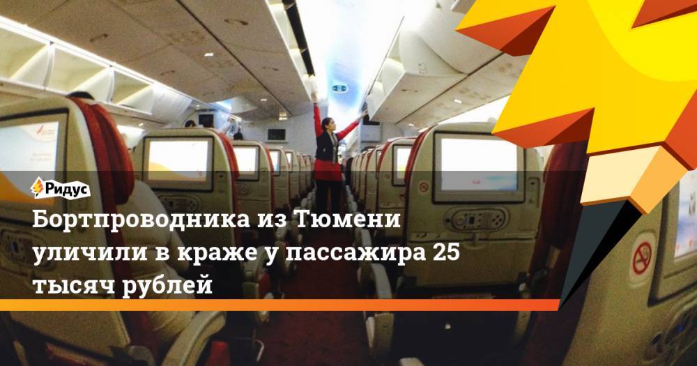 Бортпроводника из Тюмени уличили в краже у пассажира 25 тысяч рублей