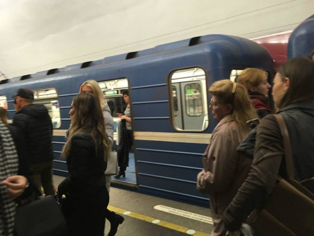 На «синей» ветке метро в Петербурге поезда встали в тоннеле из-за падения пассажиры на рельсы