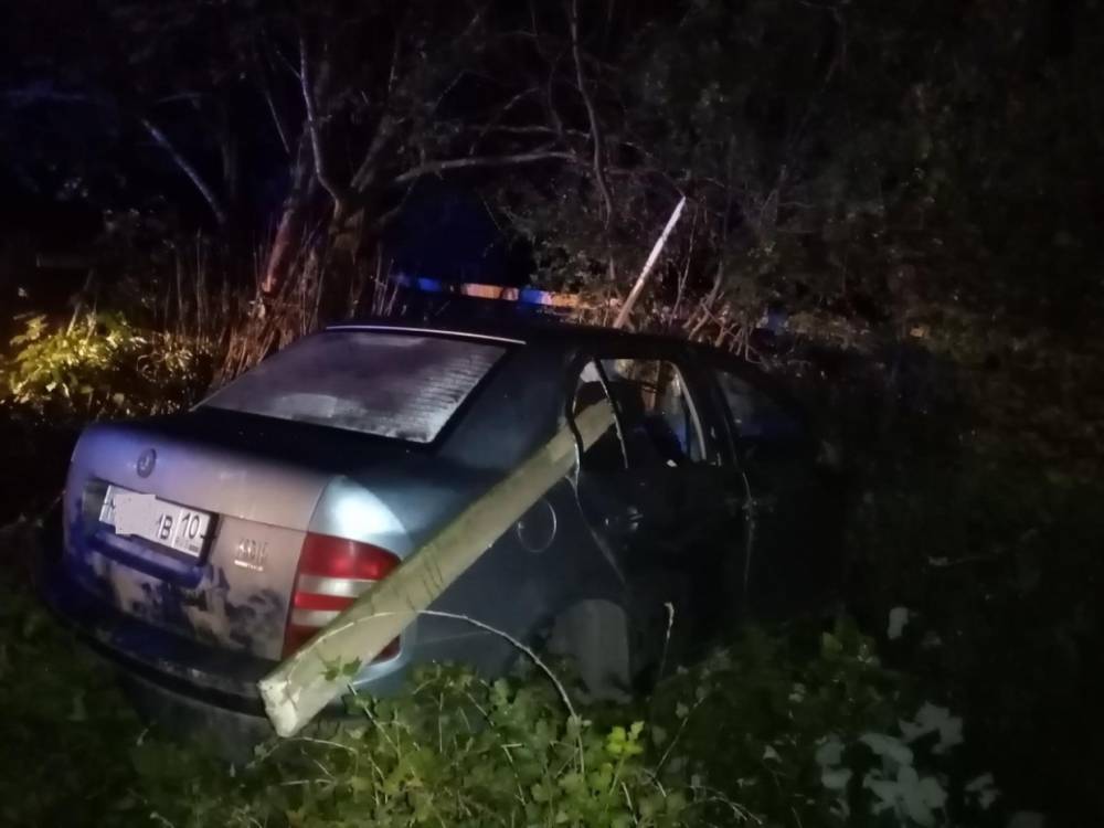 В Карелии водитель скончался, пассажир - в больнице после наезда автомобиля на забор