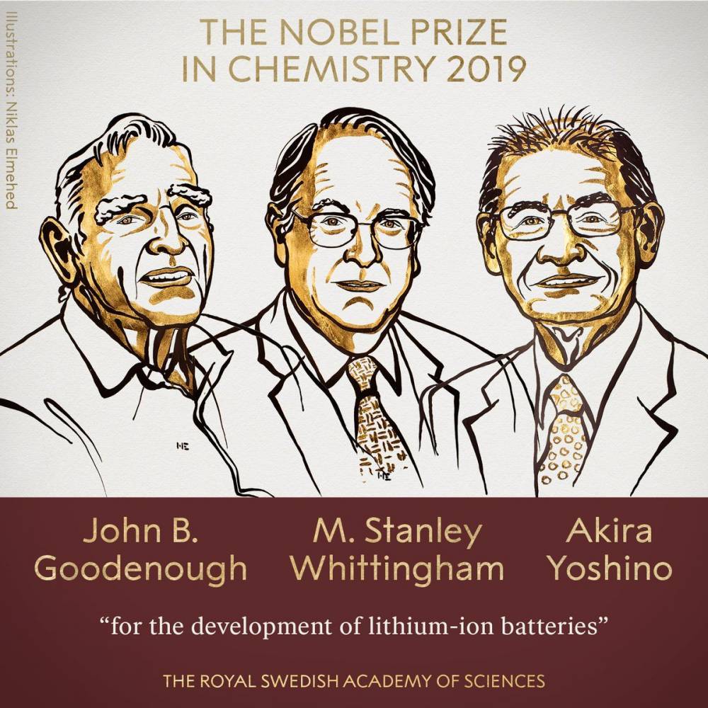 Нобелевскую премию по химии вручили за литий-ионные батареи