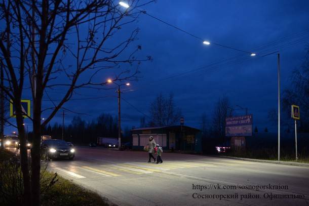 В Сосногорске выполнен план по освещению пешеходных переходов