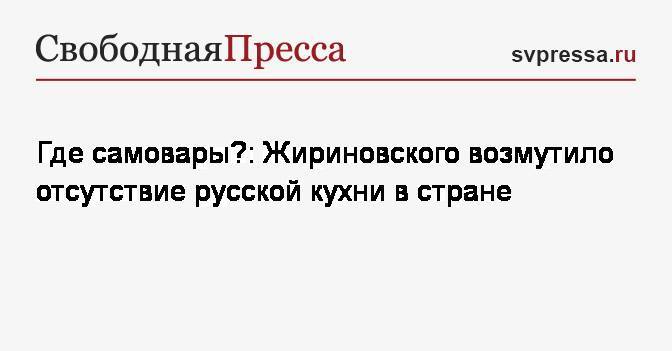 Где самовары?: Жириновского возмутило отсутствие русской кухни в стране