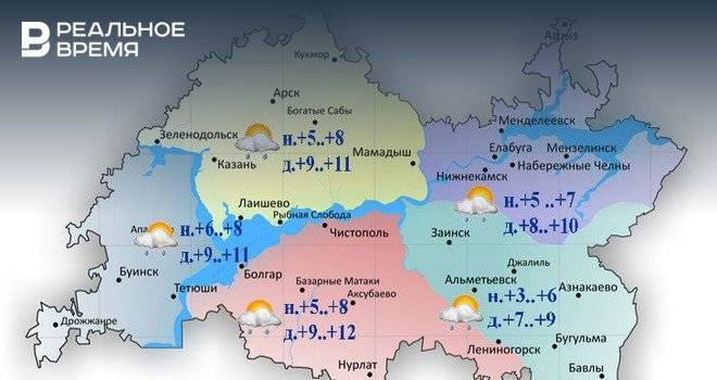 Сегодня в Татарстане ожидается сильный ветер и до +12 градусов