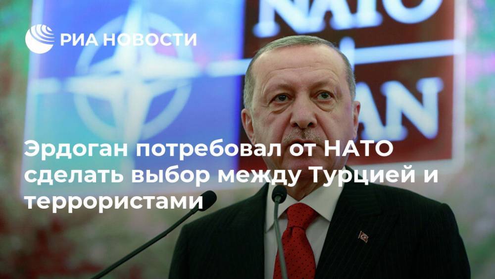 Эрдоган потребовал от НАТО сделать выбор между Турцией и террористами