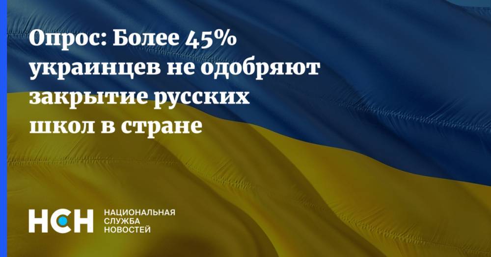 Опрос: Более 45% украинцев не одобряют закрытие русских школ в стране