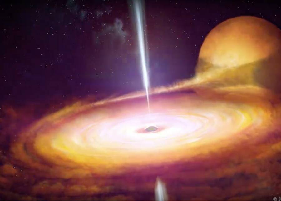 Ученые показали уникальное видео растущей черной дыры