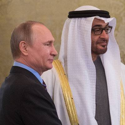 Владимир Путин проводит переговоры с принцем Арабских Эмиратов