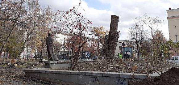 В Екатеринбурге начали вырубать деревья в Литературном квартале