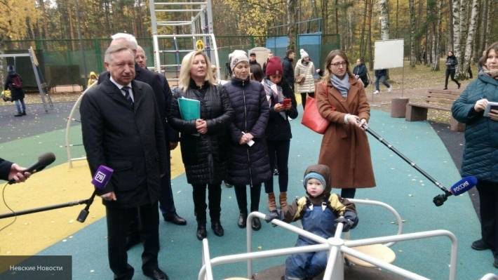 Беглов с рабочим визитом посетил парк «Сосновка» в Выборгском районе