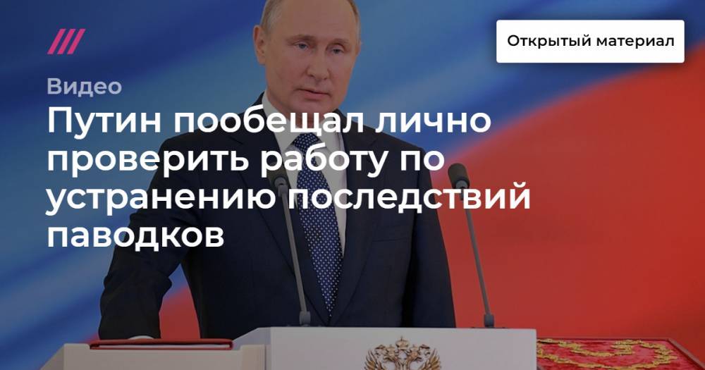 Путин пообещал лично проверить работу по устранению последствий паводков