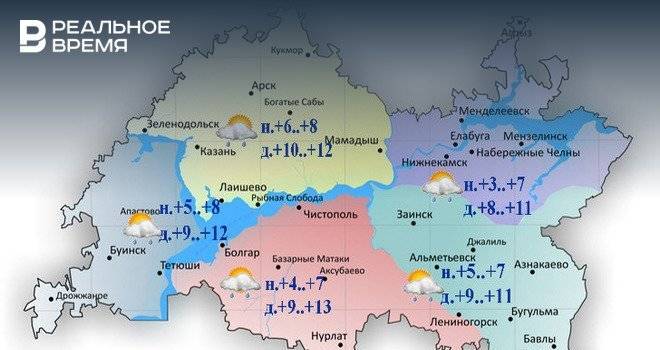 Сегодня в Татарстане ожидаются дожди и сильный ветер