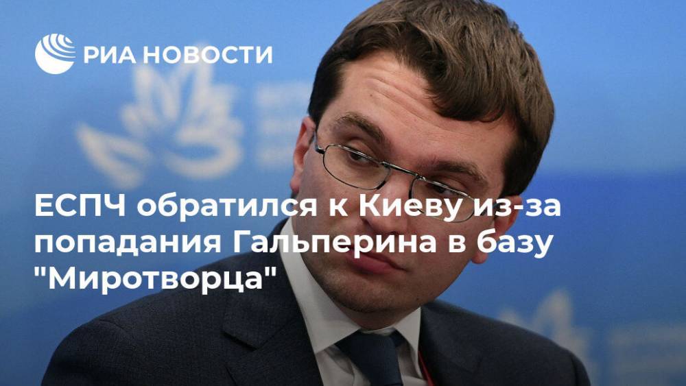 ЕСПЧ обратился к Киеву из-за попадания Гальперина в базу "Миротворца"