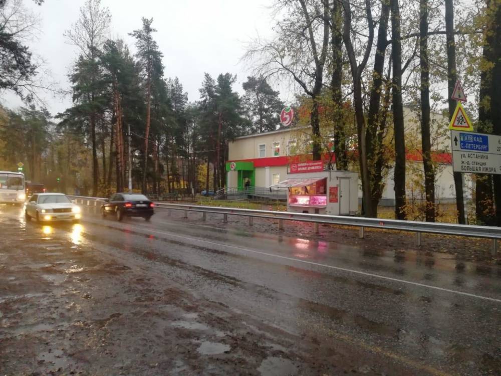 В Ломоносовском районе заблокировали незаконный подъезд к «Пятерочке» и ларьку с мясом