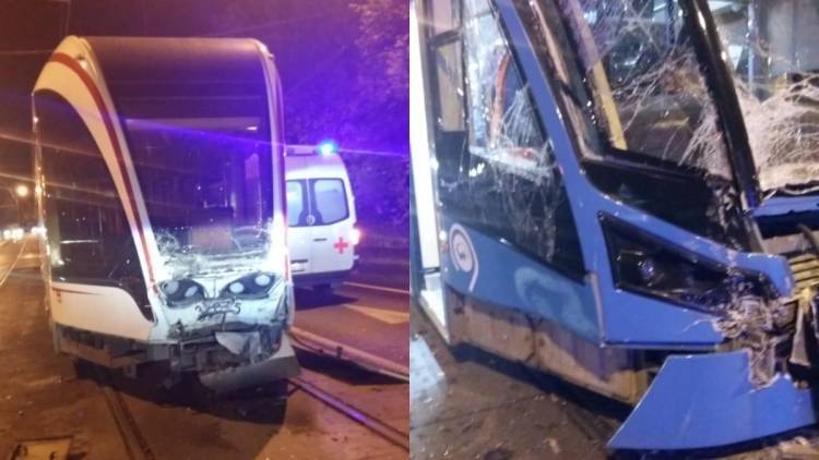 Шесть человек пострадали в результате столкновения трамваев в Москве