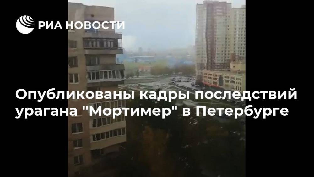 В Сети появились кадры последствий урагана "Мортимер" в Петербурге