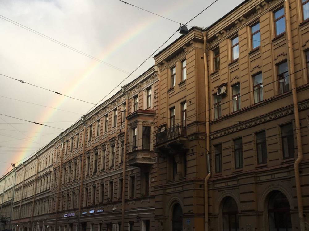 После шторма над Казанской улицей появилась радуга