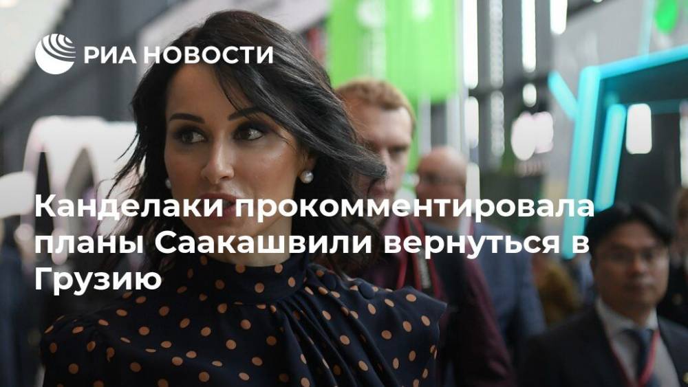 Канделаки прокомментировала планы Саакашвили вернуться в Грузию