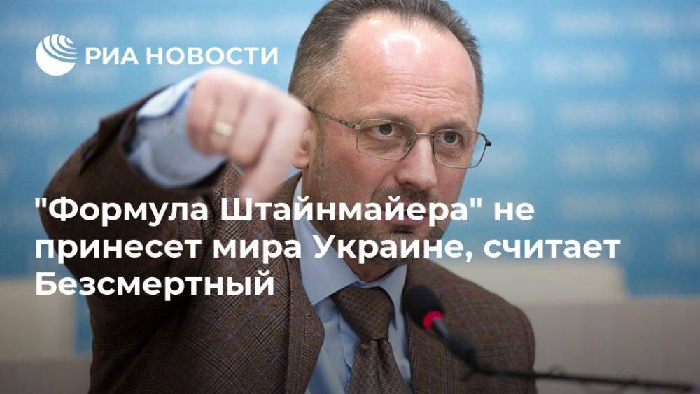 "Формула Штайнмайера" не принесет мира Украине, считает Безсмертный