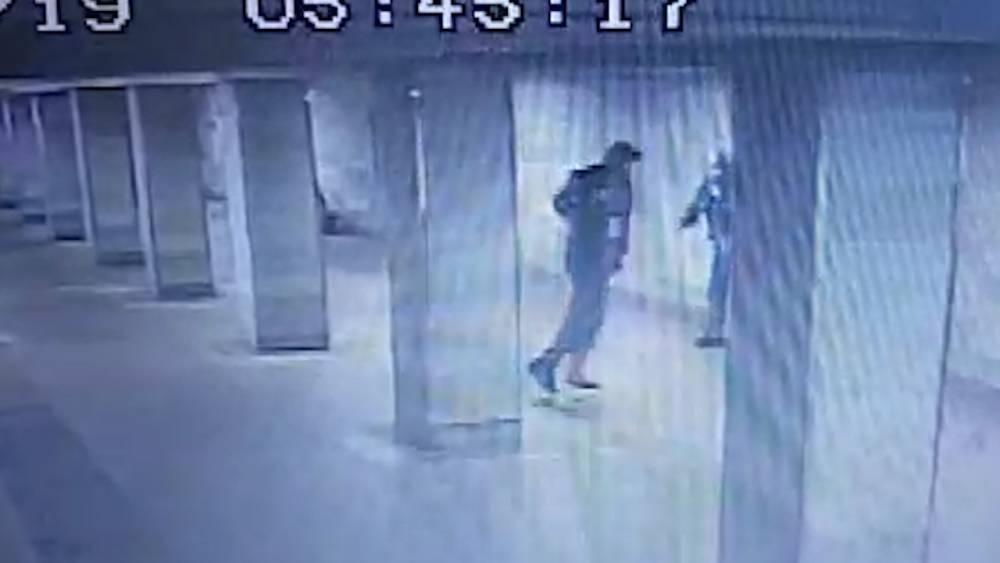 Камера сняла, как бездомный ударил ножом полицейского в метро