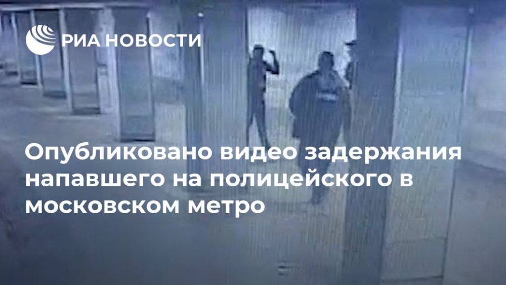 Опубликовано видео задержания напавшего на полицейского в московском метро