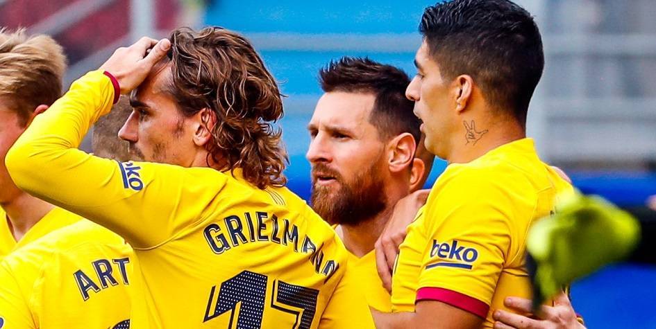 Месси, Суарес и Гризманн впервые забили по голу в одном матче за «Барселону»