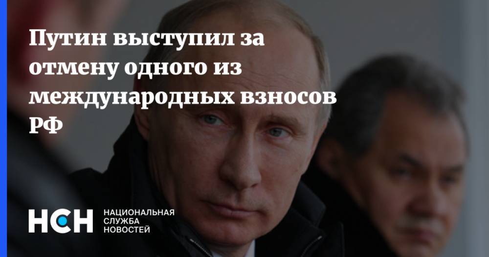 Путин выступил за отмену одного из международных взносов РФ