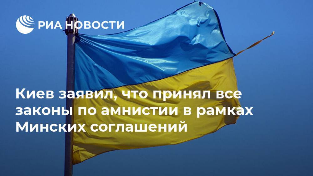 Киев принял все законы по амнистии в рамках Минских соглашений