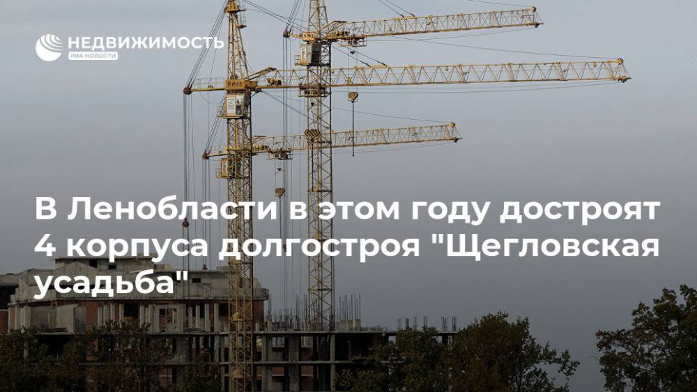 В Ленобласти в этом году достроят 4 корпуса долгостроя "Щегловская усадьба"