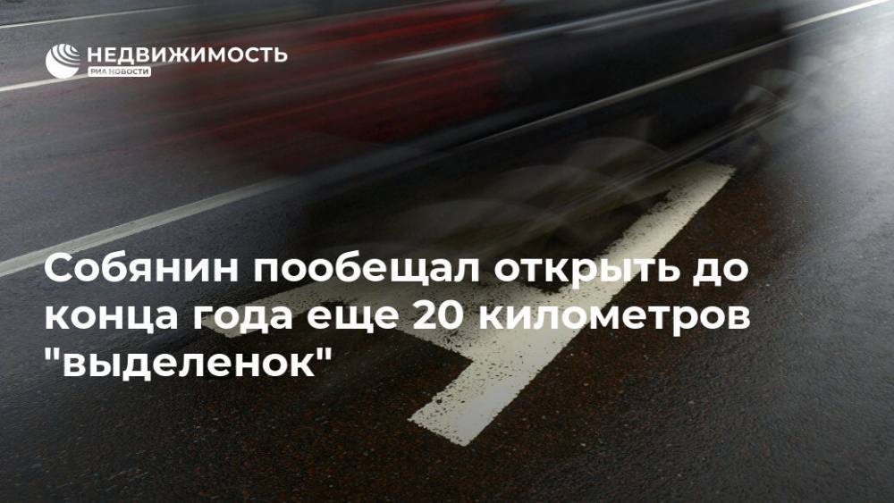 Собянин пообещал открыть до конца года еще 20 километров "выделенок"