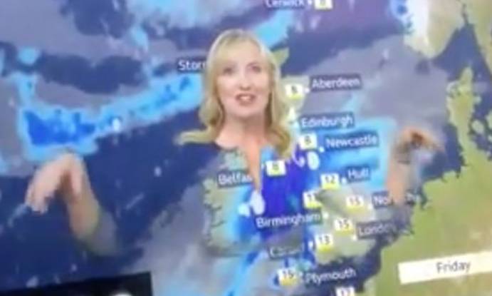 Видео: ведущая показала прогноз погоды на собственном теле