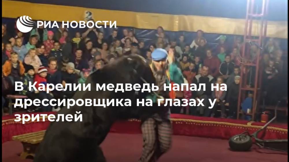 В Карелии медведь напал на дрессировщика на глазах у зрителей - ria.ru - Москва - Олонец