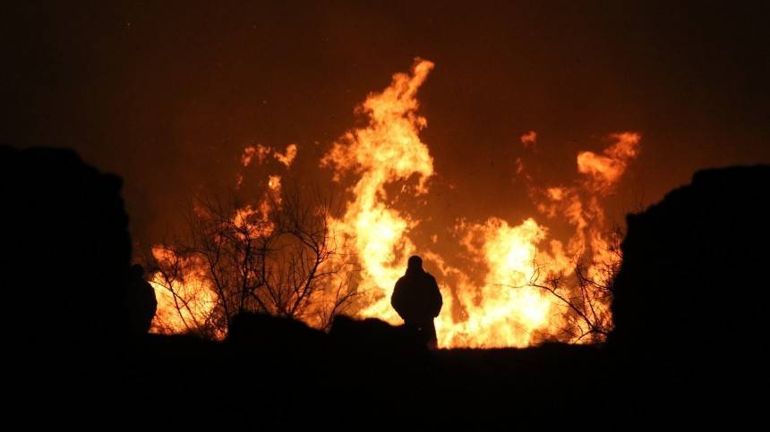 Спасатели остановили стену огня перед Ростовом-на-Дону