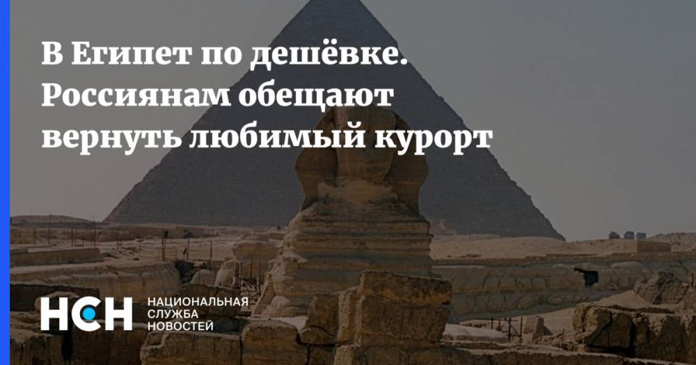 В Египет по дешёвке. Россиянам обещали скоро вернуть любимый курорт
