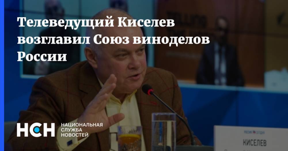 Телеведущий Киселев возглавил Союз виноделов России