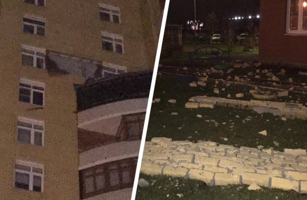 Фото: кирпичная кладка рухнула с 12 этажа дома в Екатеринбурге