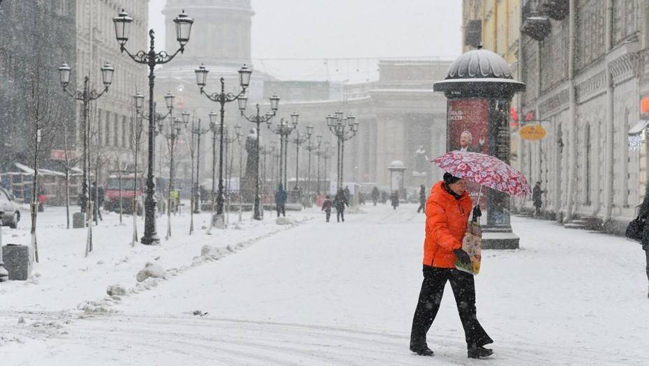 В понедельник в Петербурге ожидается выпадение мокрого снега