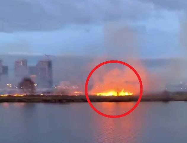 Опубликовано видео пожара у стадиона «Спартак» в Москве