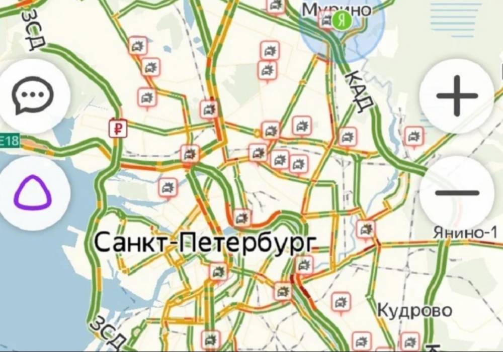 Петербургских водителей попросили быть осторожнее на скользких дорогах