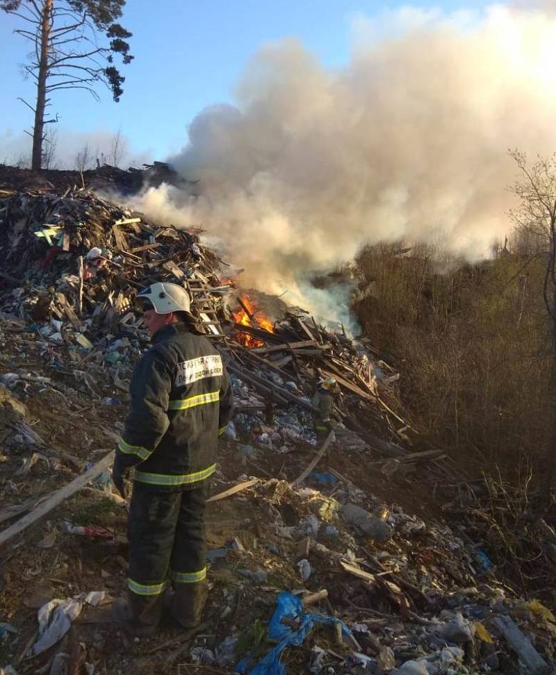 Пожарные потушили строительный мусор во Всеволожске