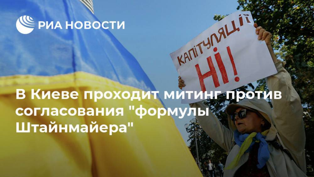 В Киеве проходит митинг против согласования "формулы Штайнмайера"