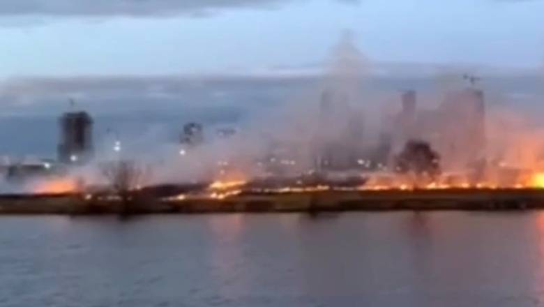 В московском районе Тушино отмечен крупный природный пожар