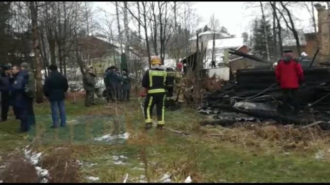 Появилось видео крупного пожара во Всеволожском районе