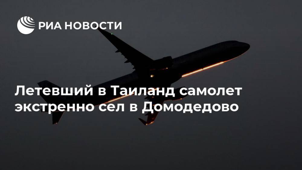 Летевший в Таиланд самолет экстренно сел в Домодедово