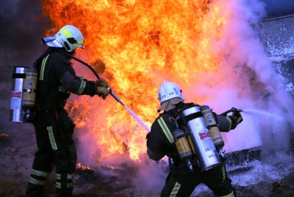 Спасатели приступили к локализации крупного пожара на Петергофском шоссе
