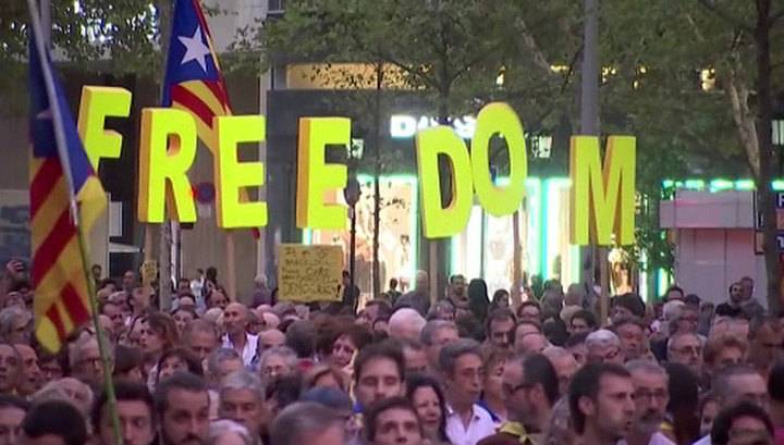 В Каталонии прошли митинги в честь второй годовщины референдума о независимости региона